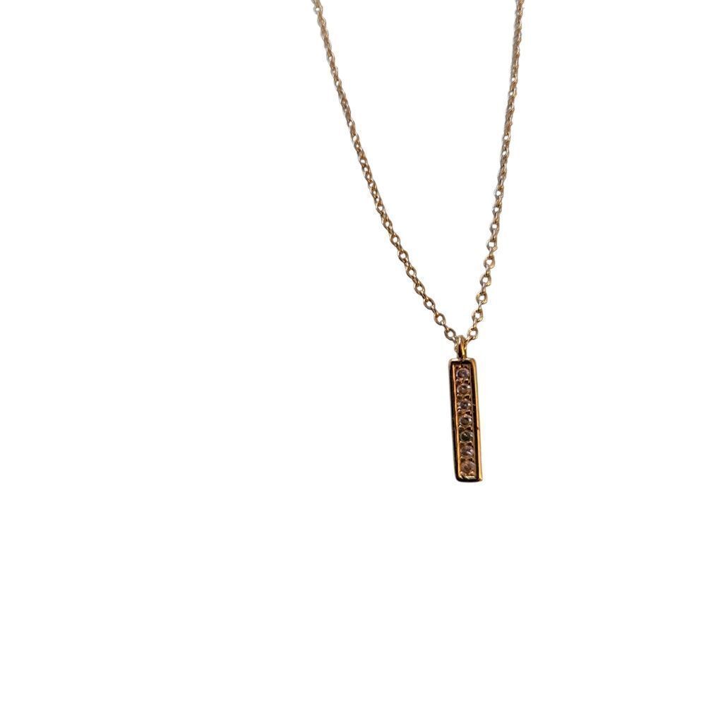 Gold Bar Pendant Necklace